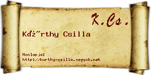 Kürthy Csilla névjegykártya